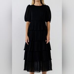 English Factory Dot Tiered Dress. Xs